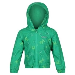 Regatta Childrens/Kids Akiva Dinosaur Insulated Waterproof Jacket (Jellybean Green)