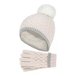 Girls Thermal Insulated Pom Pom Bobble Beanie Hat And Gloves -Outdoor Equipment Store k08a080a5133dc8b693c34b04f8c71c7b