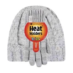 Kids Girls Cable Knitted Warm Fleece Lined Winter Hat And Gloves Set With Bobble -Outdoor Equipment Store k0d79607975dd6b915c17aab84344d537