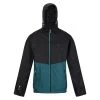 Regatta Mens Pack It Pro Waterproof Jacket (Black/Pacific Green)
