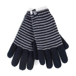 Ladies Striped Fleece Lined Knitted Warm Winter Thermal Gloves