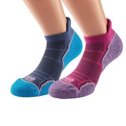 Womens/Ladies Run Ankle Socks (Pack Of 2) (Hot Pink/Lavender/Blue) -Outdoor Equipment Store k1e064a60f7363fa996382ad48acb26cf