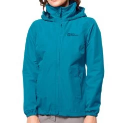 Jack Wolfskin Stormy Point 2L Womens Rain Jacket Freshwater Blue