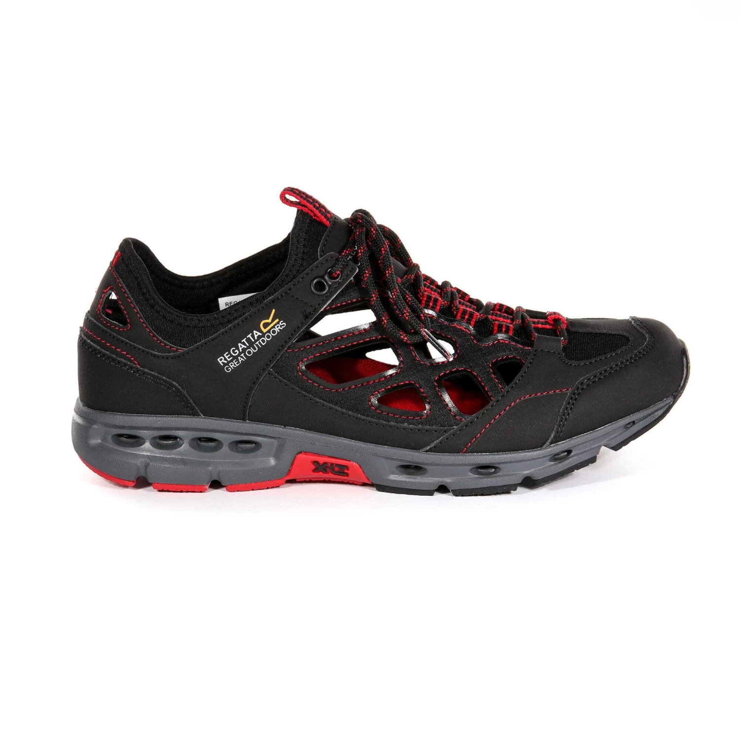 Regatta Mens Samaris Crosstrek Sandals (Black/Classic Red) 2 Regatta Mens Samaris Crosstrek Sandals (Black/Classic Red) - Image 2