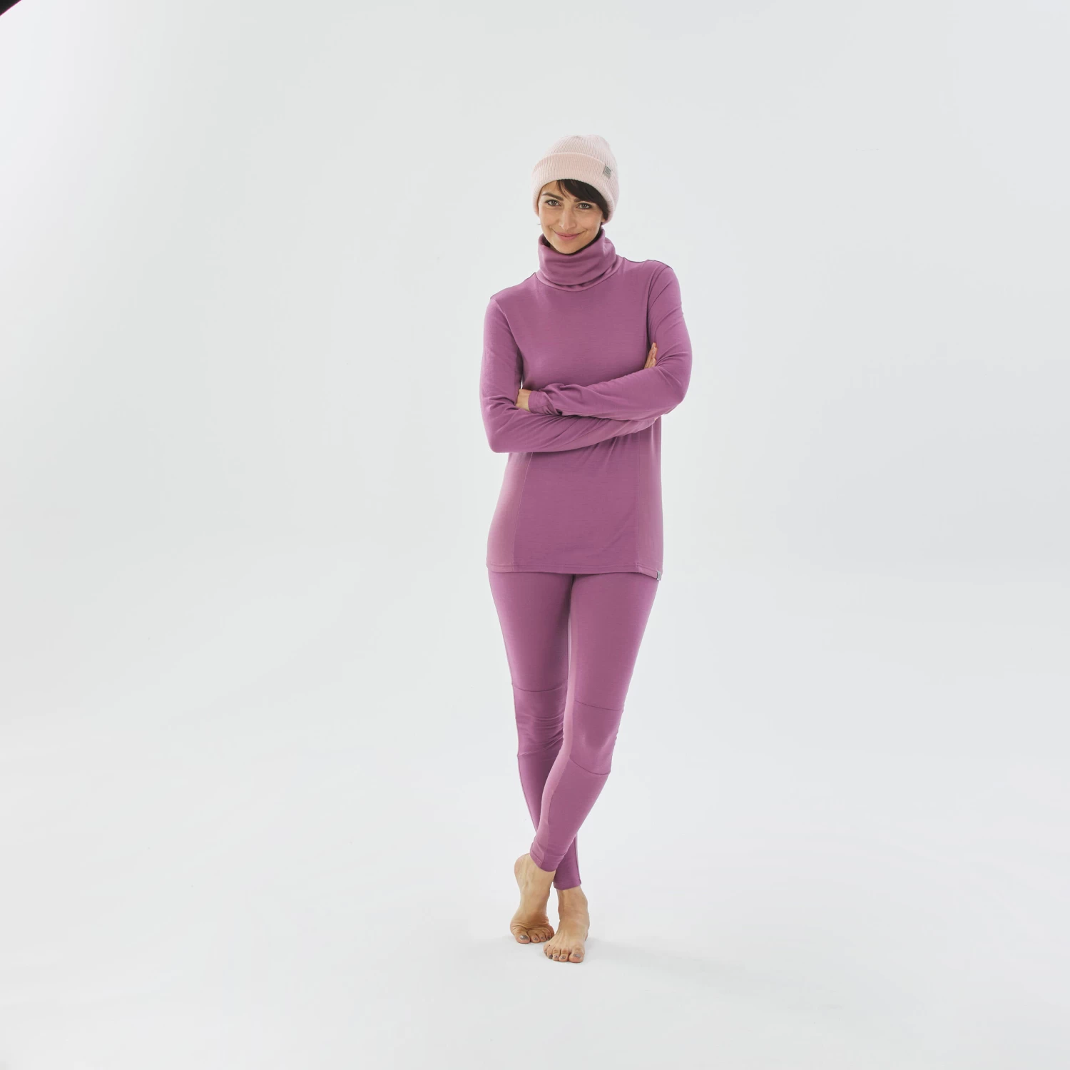 WEDZE Women's Ski Base Layer - BL 900 Wool High Neck 3 WEDZE Women's Ski Base Layer - BL 900 Wool High Neck - Image 3