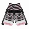 Ladies Warm Fairisle Patterned Thermal Fingerless Converter Gloves