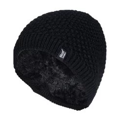 Ladies Knit Fleece Lined Warm Thermal Beanie Hat