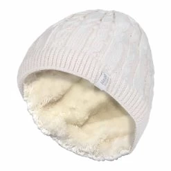 Womens Ribbed Cable Knit Fleece Lined Thermal Knitted Beanie Hat -Outdoor Equipment Store k31c255d2e192ebe0123da99a774ffa49