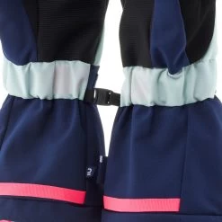 WEDZE KIDS’ WARM AND WATERPROOF SKI GLOVES 550 BLACK GREY -Outdoor Equipment Store k3370bef8c93a7207f3eec017df431d43