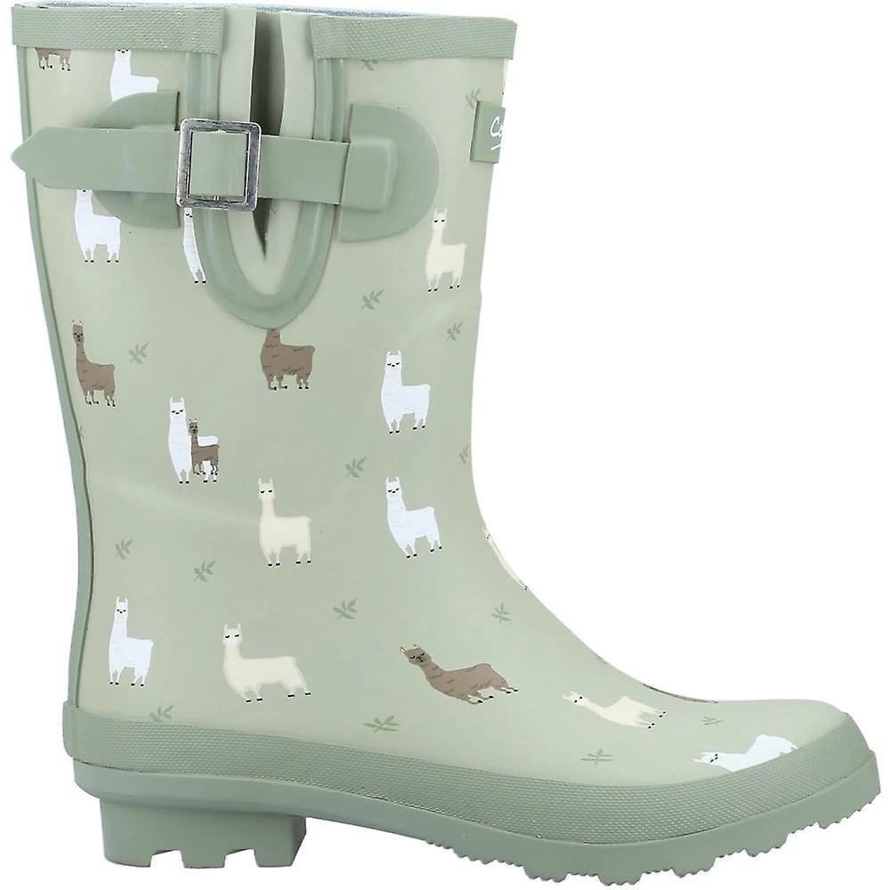 Cotswold Womens/Ladies Farmyard Alpaca Mid Calf Wellington Boots (Green) 3 Cotswold Womens/Ladies Farmyard Alpaca Mid Calf Wellington Boots (Green) - Image 3