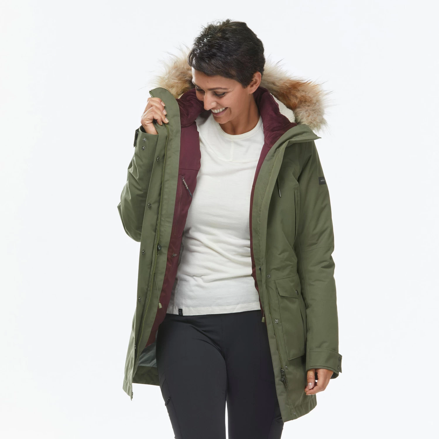 Women's 3-in-1 Waterproof Travel Trekking Jacket - Travel 900 Warm -15° 6 Women's 3-in-1 Waterproof Travel Trekking Jacket - Travel 900 Warm -15° - Image 6