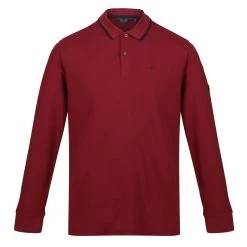 Regatta Mens Leaonzo LongSleeved Polo Shirt (Syrah Red)
