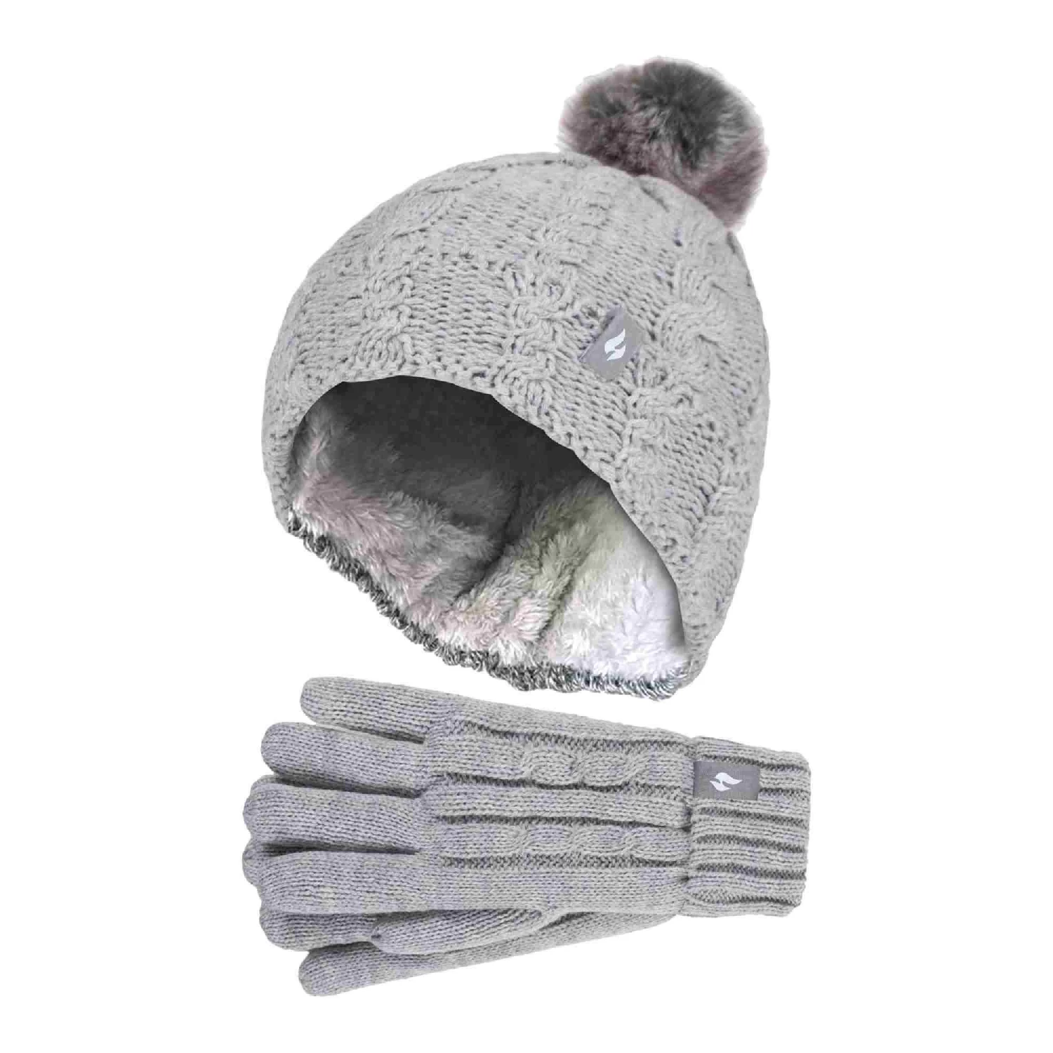 Girls Bobble Pom Pom Thermal Hat And Gloves Set 5 Girls Bobble Pom Pom Thermal Hat And Gloves Set - Image 5