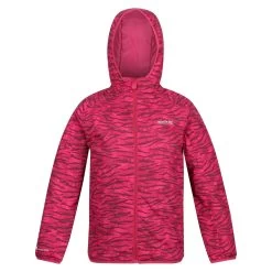 Regatta Childrens/Kids Volcanics VI Zebra Print Waterproof Jacket (Berry Pink)