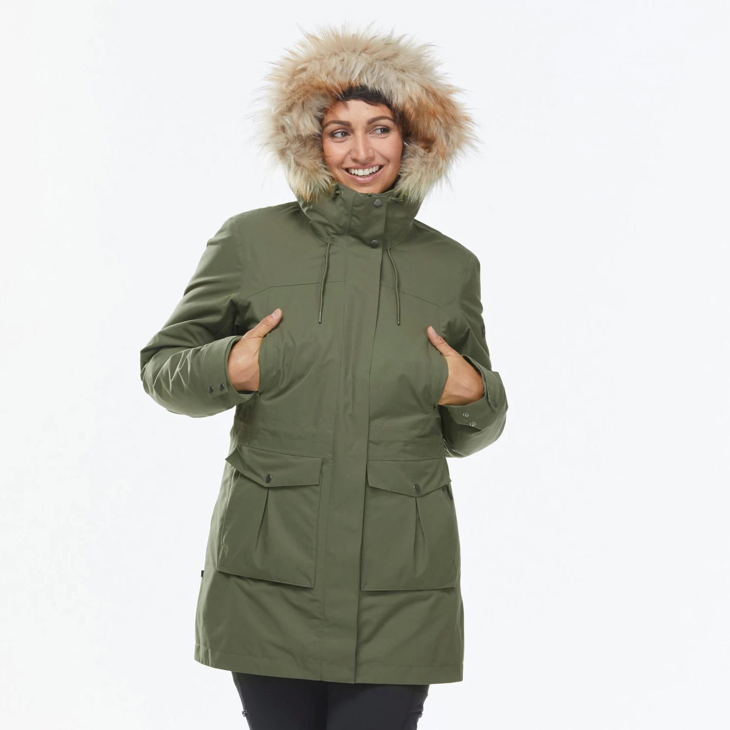 Women's 3-in-1 Waterproof Travel Trekking Jacket - Travel 900 Warm -15° 5 Women's 3-in-1 Waterproof Travel Trekking Jacket - Travel 900 Warm -15° - Image 5