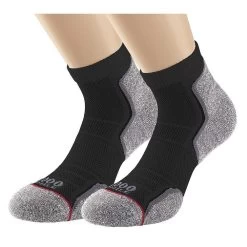 Womens/Ladies Recycled Ankle Socks (Pack Of 2) (Black/Grey)