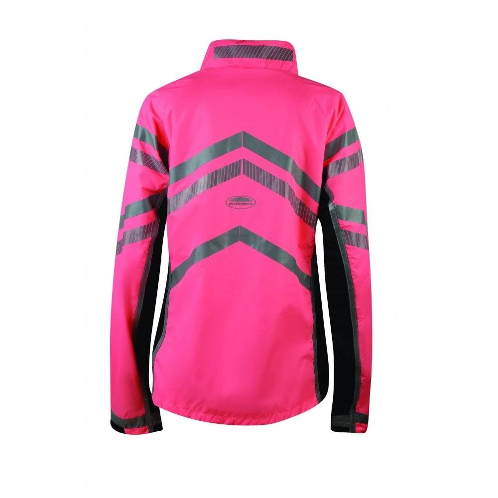 Weatherbeeta Unisex Adult Reflective Lightweight Waterproof Jacket (Hi Vis Pink) 2 Weatherbeeta Unisex Adult Reflective Lightweight Waterproof Jacket (Hi Vis Pink) - Image 2