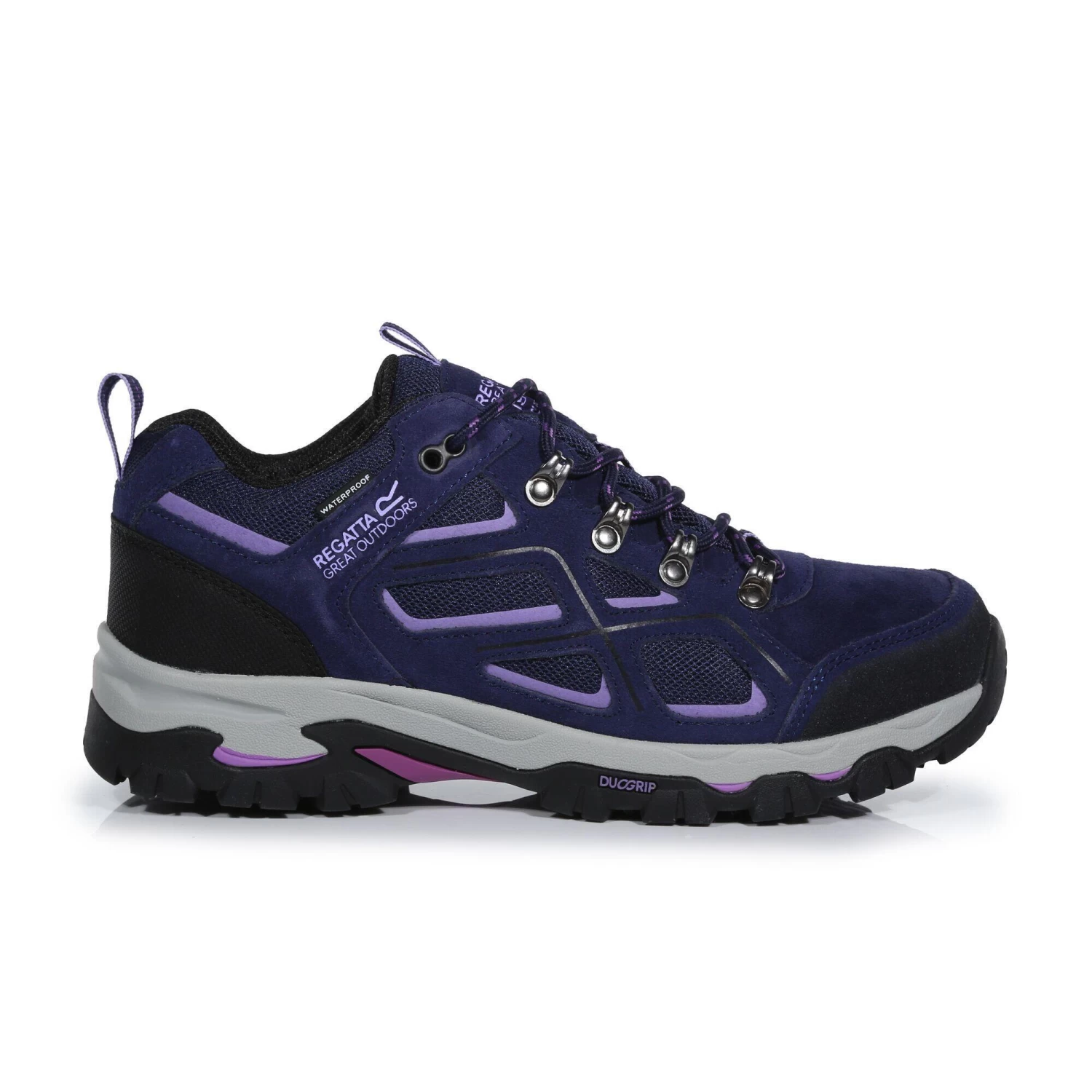 Regatta Womens/Ladies Tebay Waterproof Suede Walking Shoes (Midnight/Lilac Bloom) 4 Regatta Womens/Ladies Tebay Waterproof Suede Walking Shoes (Midnight/Lilac Bloom) - Image 4