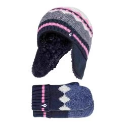 Girls Nordic Pattern Trapper Hat With Pom Pom And Mittens Set -Outdoor Equipment Store k6be59be3439e3b3d54fdeaf07fd46f61