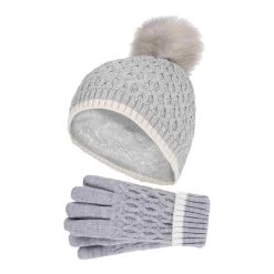 Girls Thermal Insulated Pom Pom Bobble Beanie Hat And Gloves -Outdoor Equipment Store k6c866ac5efa72ba943ef98d1820afd5d