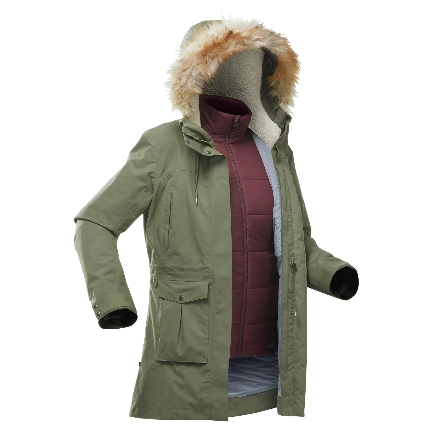 Women's 3-in-1 Waterproof Travel Trekking Jacket - Travel 900 Warm -15° 2 Women's 3-in-1 Waterproof Travel Trekking Jacket - Travel 900 Warm -15° - Image 2