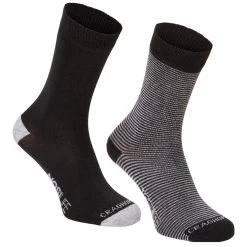 Craghoppers Mens Nosilife Walking Hiking Socks (Pack Of 2) (Charcoal/Soft Grey Marl)