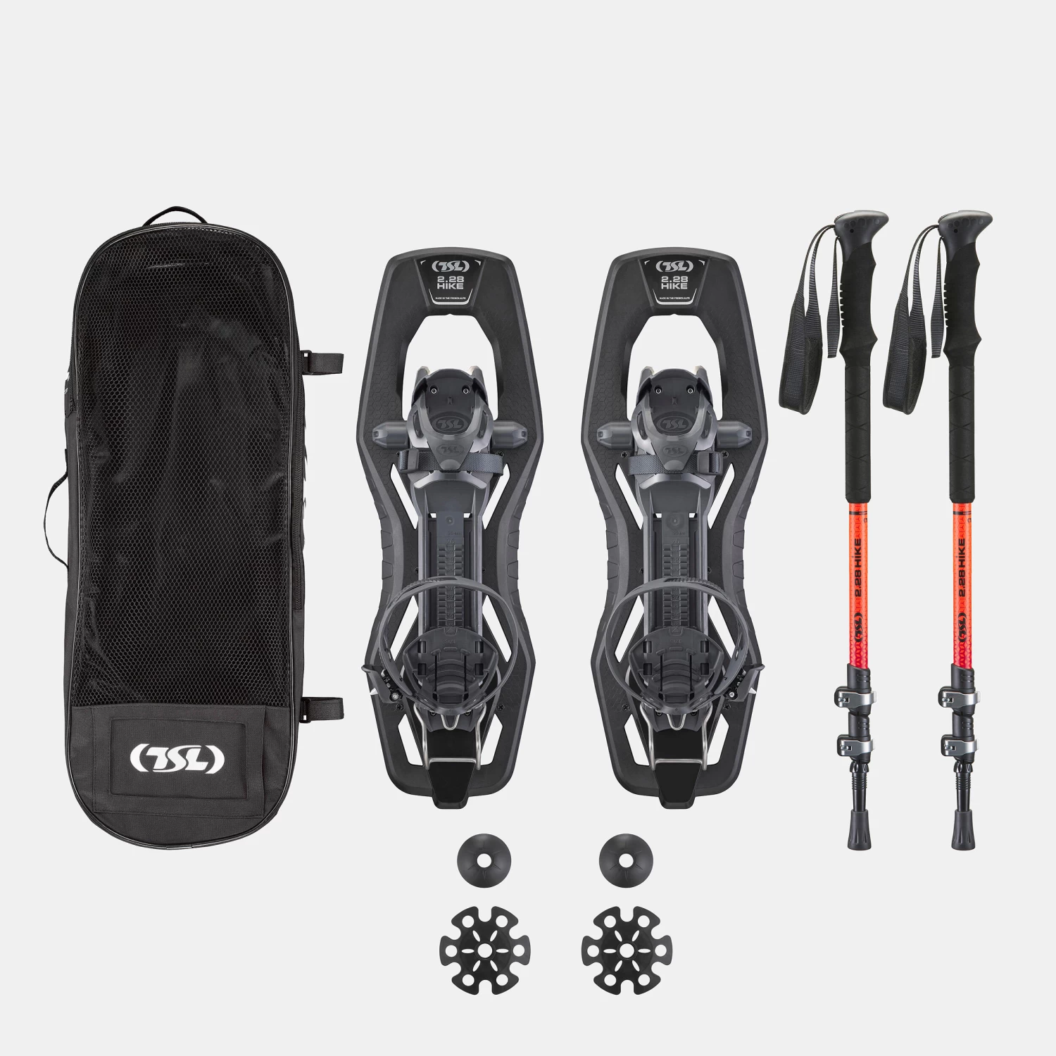 Large Deck Snowshoes PACK - TSL 2.28 HIKE Black - And HIKE Alu 3 Poles 2 Large Deck Snowshoes PACK - TSL 2.28 HIKE Black - And HIKE Alu 3 Poles - Image 2