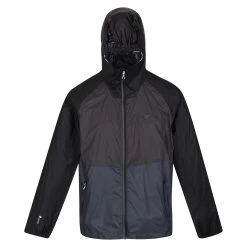 Regatta Mens Pack It Pro Waterproof Jacket (Black/Pacific Green) -Outdoor Equipment Store k7a67f6f682b21ff133dad65aaaf7d5f4