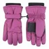 Childrens Pink Winter Fleece Lined Waterproof Thermal Snow Ski Gloves