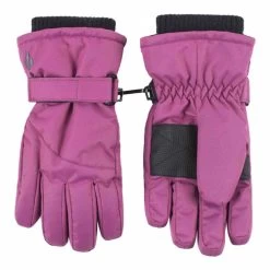 Childrens Pink Winter Fleece Lined Waterproof Thermal Snow Ski Gloves