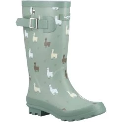 Cotswold Childrens/Kids Farmyard Alpaca Wellington Boots (Green)