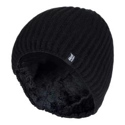 Mens Fleece Lined Thermal Winter Knitted Beanie Hat