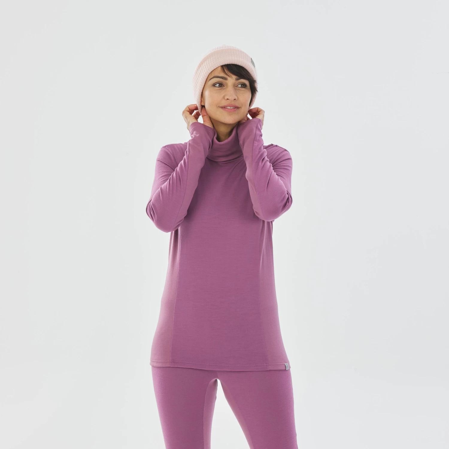 WEDZE Women's Ski Base Layer - BL 900 Wool High Neck 1 WEDZE Women's Ski Base Layer - BL 900 Wool High Neck