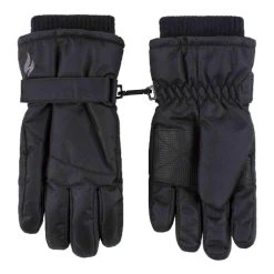 Childrens Black Winter Fleece Lined Waterproof Thermal Snow Ski Gloves