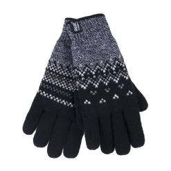 Ladies Fairisle Fleece Lined Knitted Warm Winter Thermal Gloves
