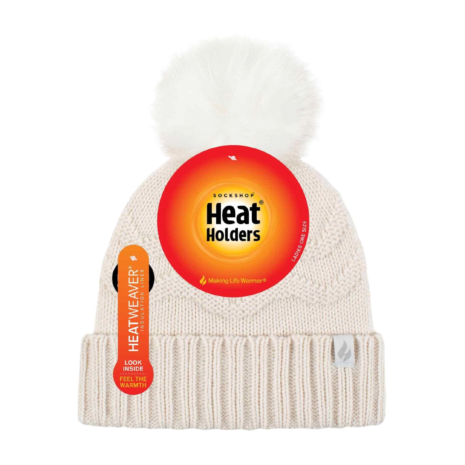 Ladies Winter Zigzag Patterned Fur Cuff Bobble Thermal Hat 8 Ladies Winter Zigzag Patterned Fur Cuff Bobble Thermal Hat - Image 8