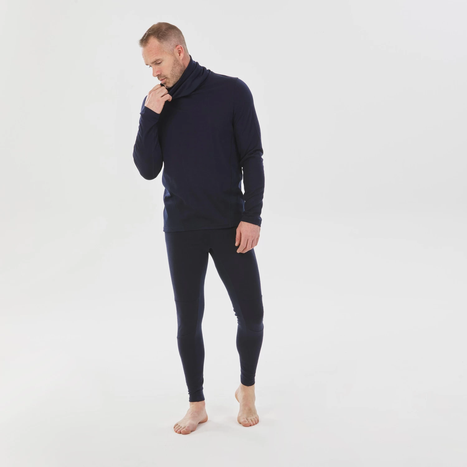 WEDZE Men's Ski Base Layer - BL 900 Wool High Neck 2 WEDZE Men's Ski Base Layer - BL 900 Wool High Neck - Image 2