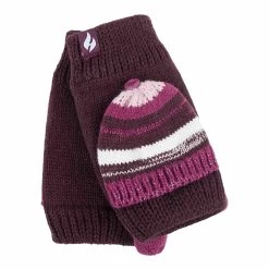Ladies Striped Thermal Knitted Converter Mitten Gloves -Outdoor Equipment Store ka2de89d6c56a0aea1aec92f8bea9896c