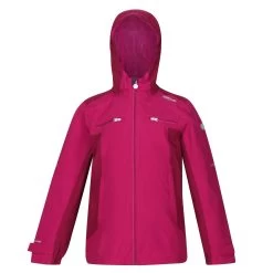 Regatta Childrens/Kids Highton Hooded Waterproof Jacket (Fuchsia/Raspberry)