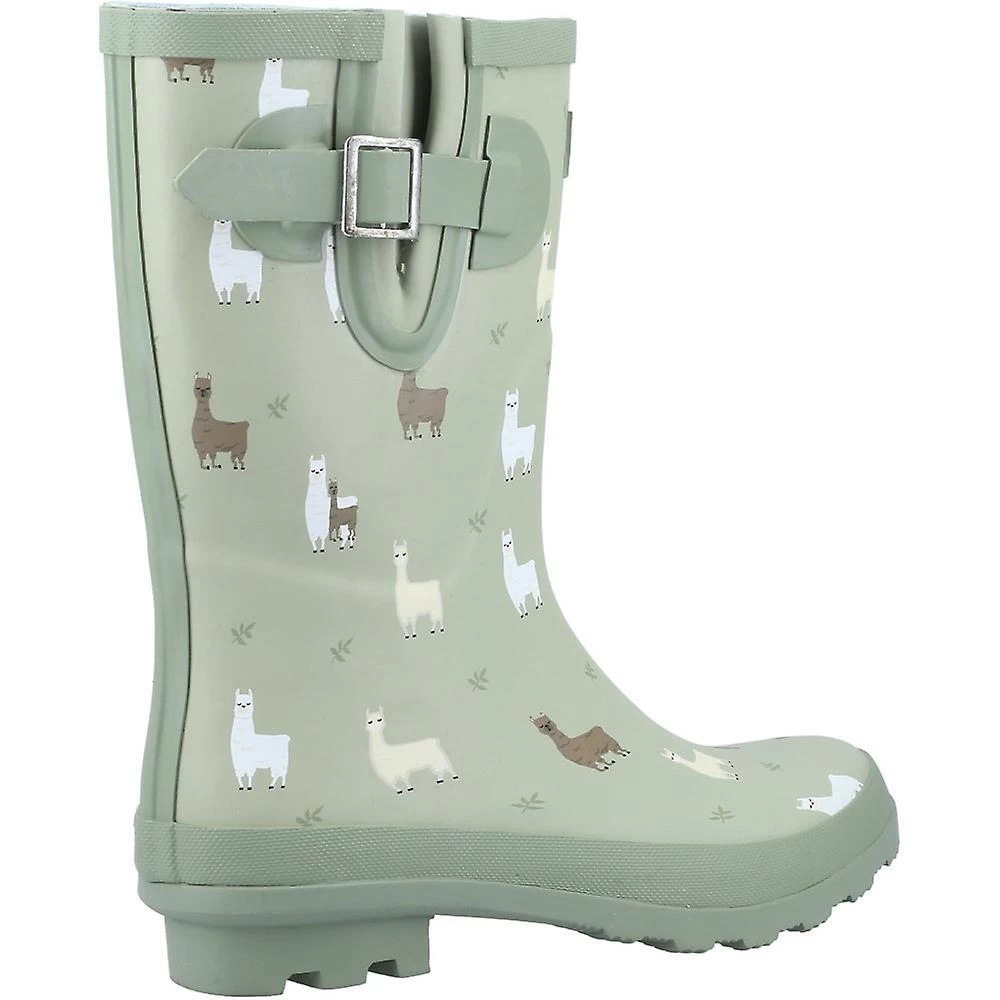 Cotswold Womens/Ladies Farmyard Alpaca Mid Calf Wellington Boots (Green) 2 Cotswold Womens/Ladies Farmyard Alpaca Mid Calf Wellington Boots (Green) - Image 2
