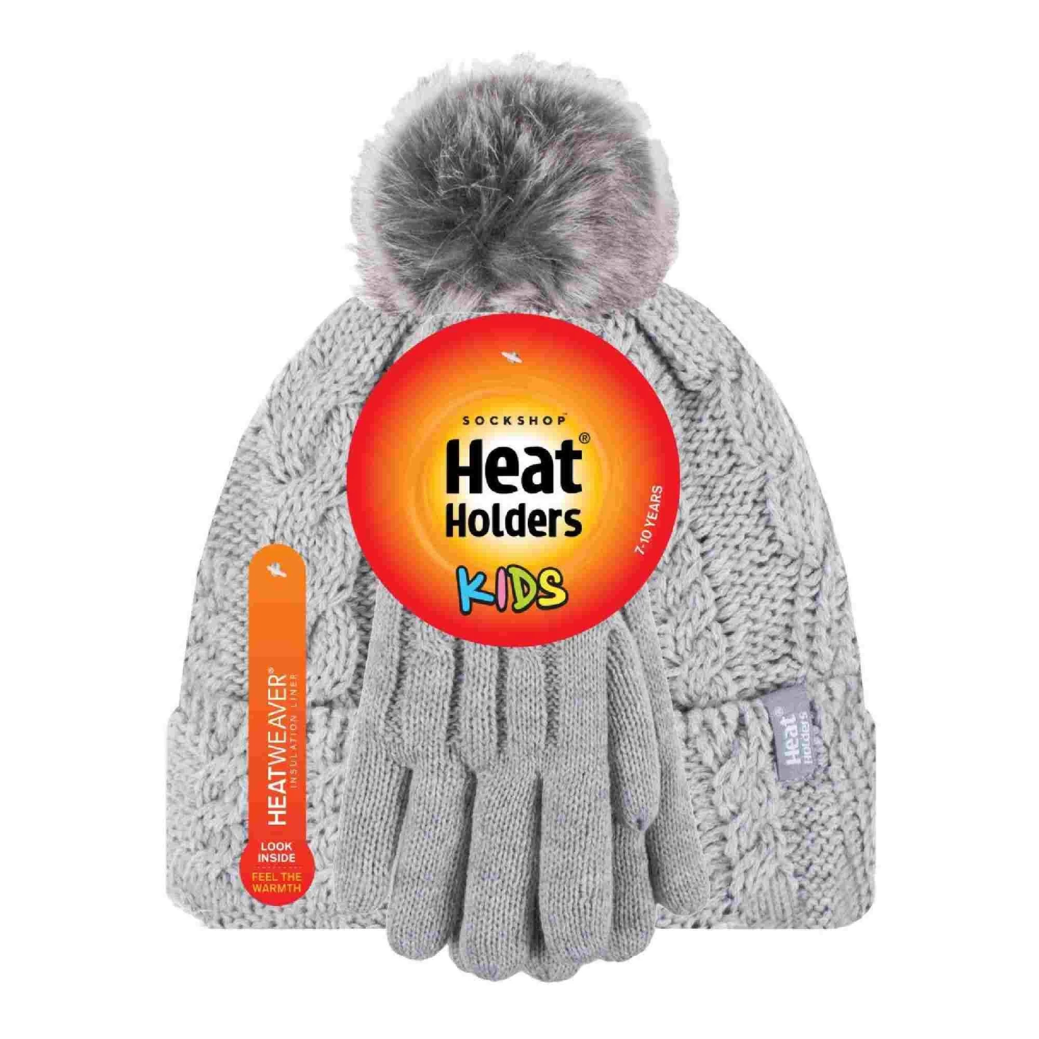 Girls Bobble Pom Pom Thermal Hat And Gloves Set 6 Girls Bobble Pom Pom Thermal Hat And Gloves Set - Image 6