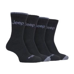 Jeep 4 Pairs Mens Anti Blister Thick Cushioned Luxury Boot Socks For Hiking