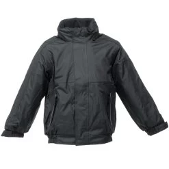 Regatta Kids/Childrens Waterproof Windproof Dover Jacket (Black/Ash)