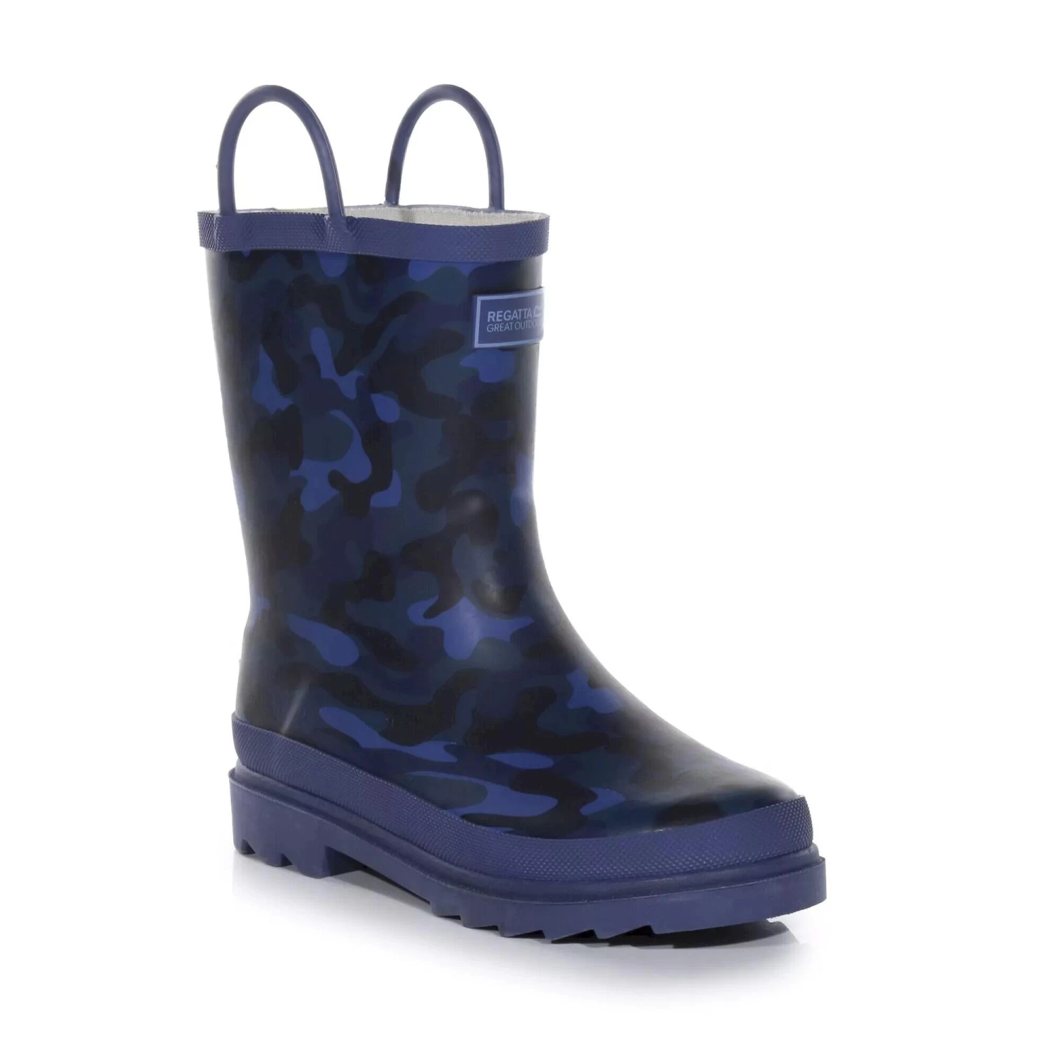 Regatta Childrens/Kids Minnow Camo Wellington Boots (Dark Denim) 1 Regatta Childrens/Kids Minnow Camo Wellington Boots (Dark Denim)