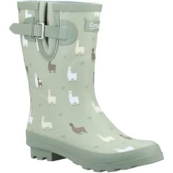 Cotswold Womens/Ladies Farmyard Alpaca Mid Calf Wellington Boots (Green)
