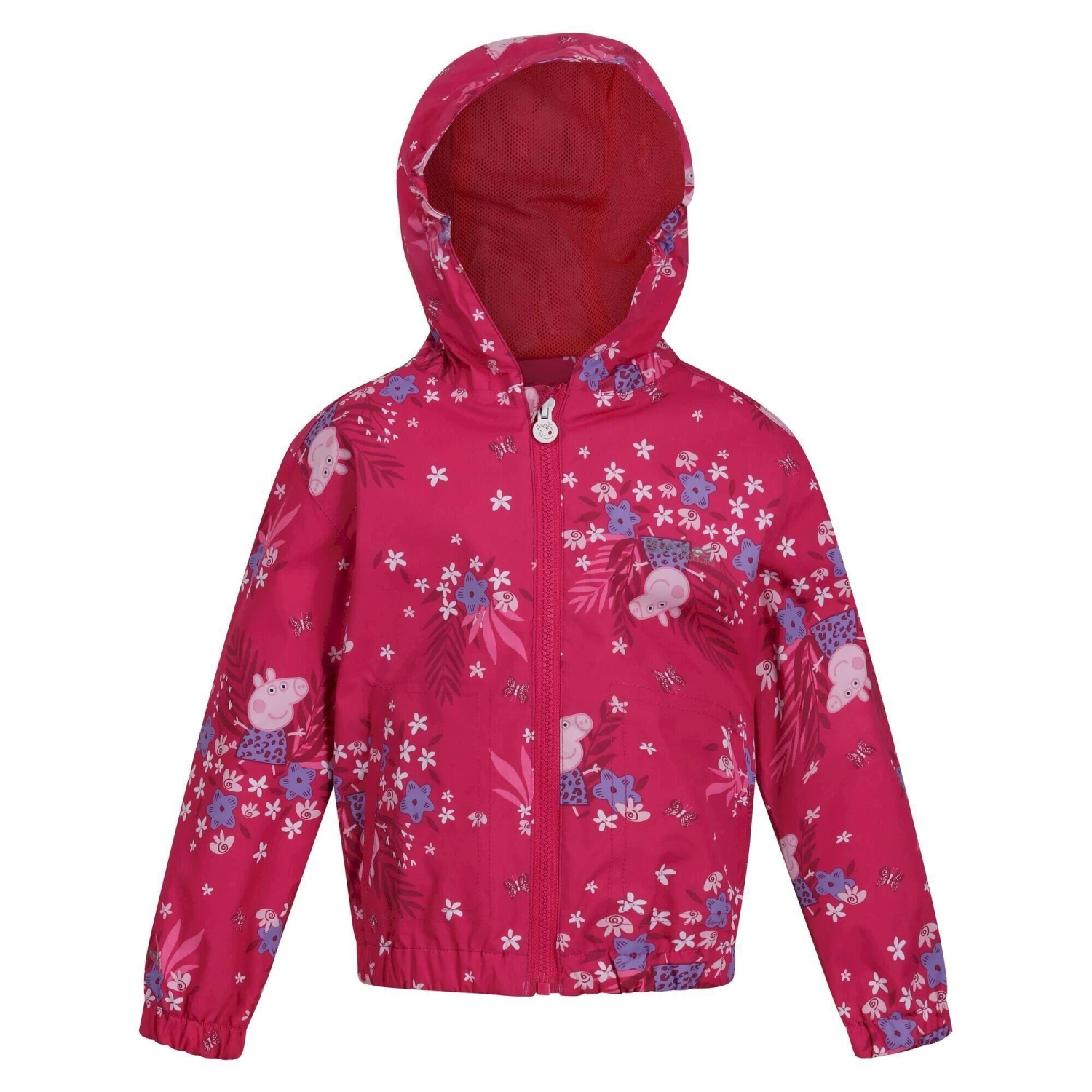 Regatta Childrens/Kids Peppa Pig Flowers Waterproof Jacket (Pink Fusion) 1 Regatta Childrens/Kids Peppa Pig Flowers Waterproof Jacket (Pink Fusion)