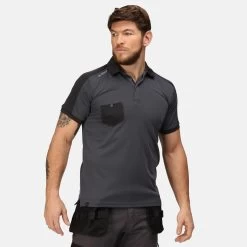 Regatta Mens Offensive Wicking Polo Shirt (Black) -Outdoor Equipment Store kf630cf3cd78571c1b9b98a62578bf046