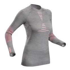 WEDZE Women's Ski 900 Merino Wool Seamless Base Layer Top