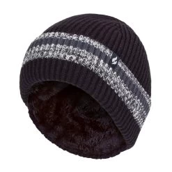 Mens Turnover Cuff Winter Knitted Striped Thermal Beanie -Outdoor Equipment Store kfed9b7f1058d17ba30c8e0f5d14d67cf